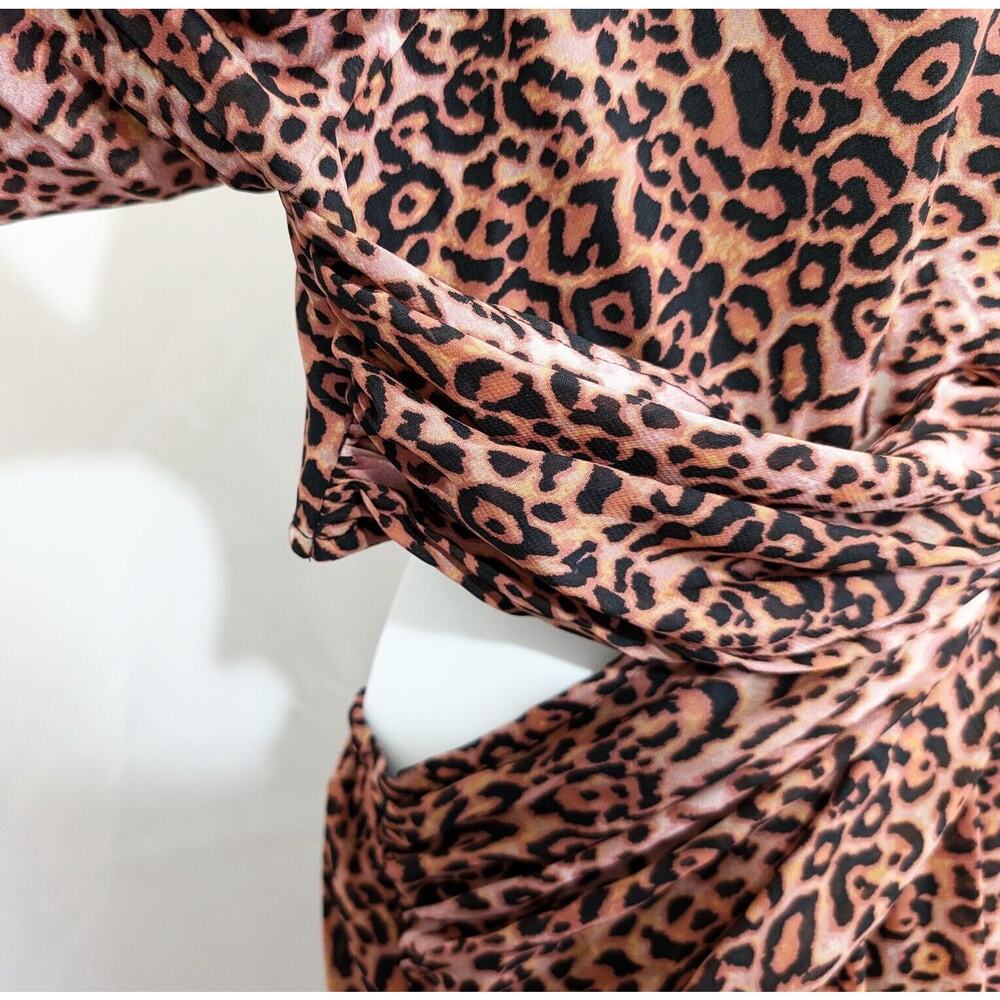 Anthropologie Ranna Gill Dress Animal Leopard Print Cut Out Women's Size XL - Picture 4 of 9